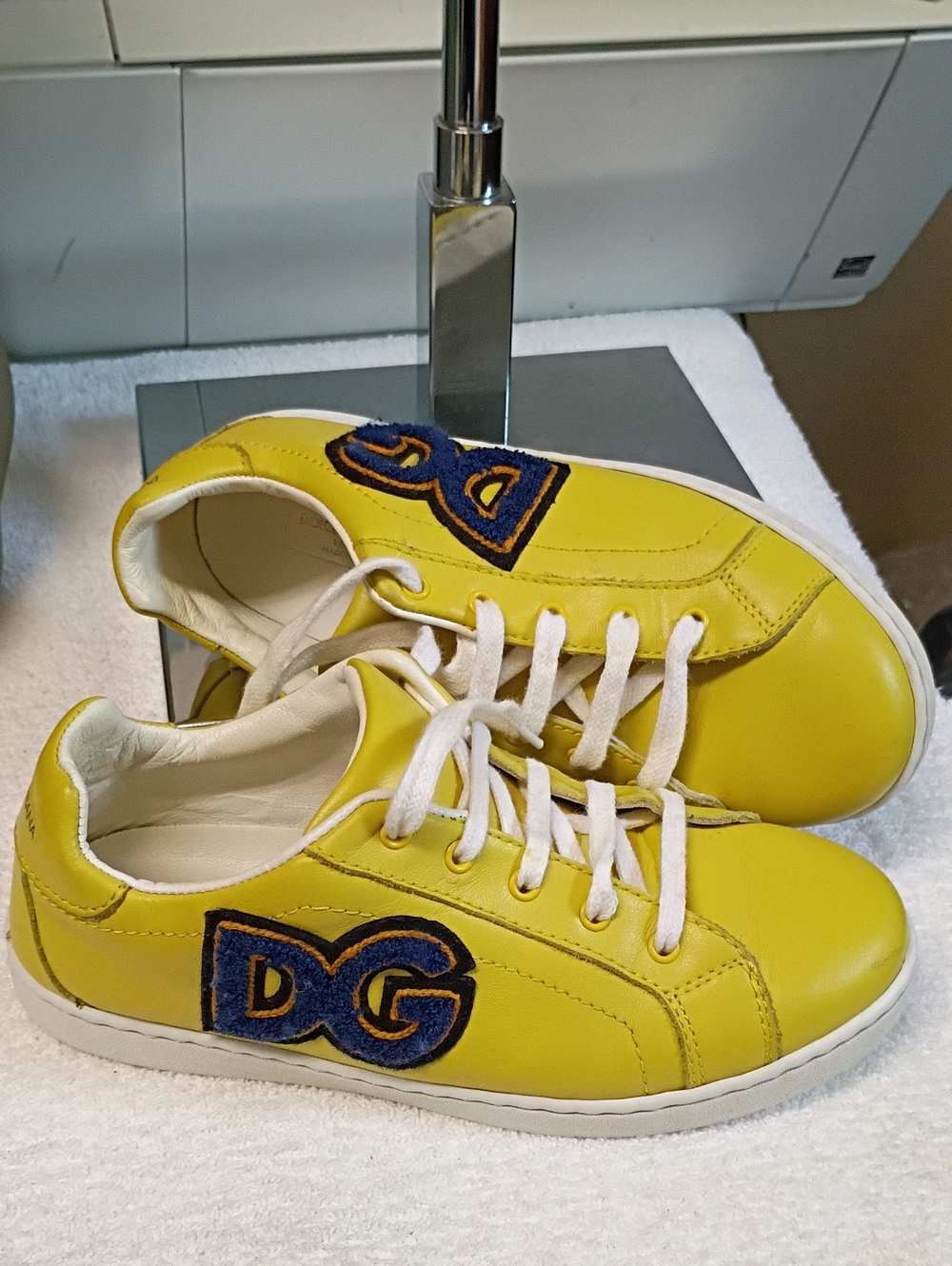 Dolce & Gabbana Leather Kids Sneakers with DG Patch
